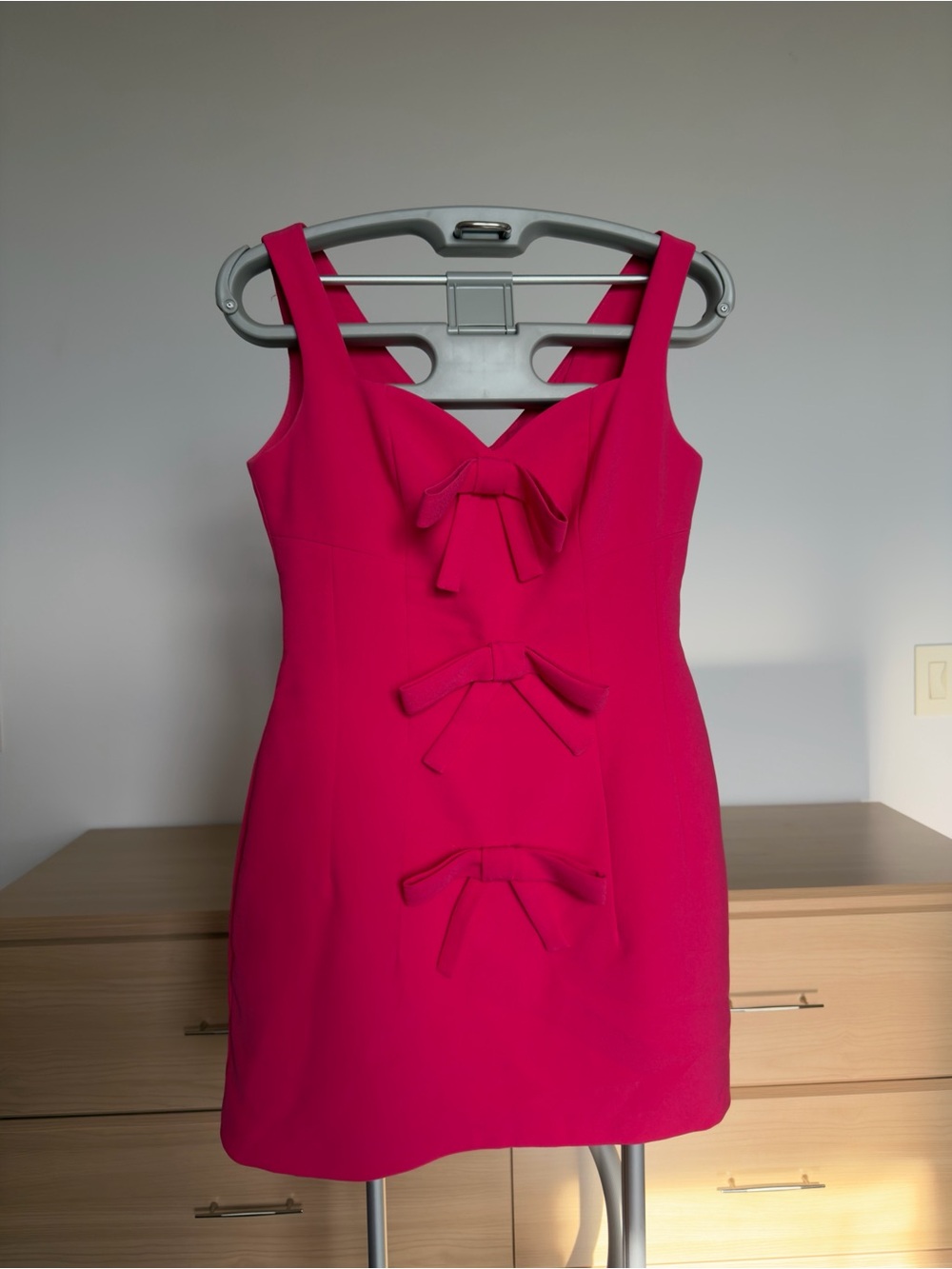 Oh Polly Hot Pink Mini Dress with Bow Details